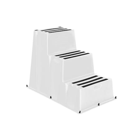 Vestil 3 Steps, 30.5 Overall Height, Polyethylene, White SPN-3-WT